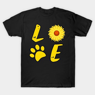 Funny Dog sunflower T-Shirt